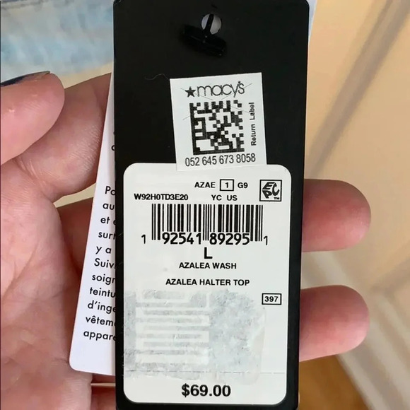 NWT! Women’s Guess light wash jean halter top, Large - Picture 3 of 6